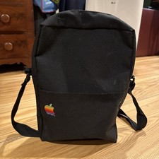 Vtg Apple Macintosh messenger Bag Rainbow Logo RARE premium bag retro Black picture