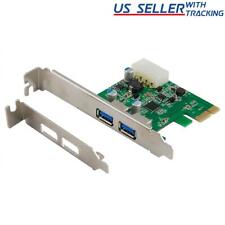 2-Port USB 3.0 PCI-Express PCIe Adapter Controller Card ~ Low Profile picture