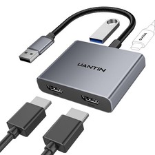 Dual HDMI Adapter, USB-A to Dual HDMI, Extended Display for Dual Monitor Setup picture