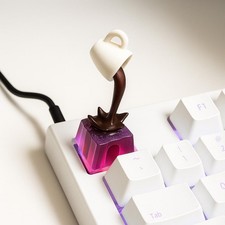Best Gift for Coffee Addict Friends, Handmade Artisan Keycap, Cute Resin Keycap picture