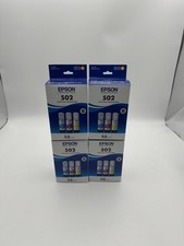 Lot of 4 Genuine Epson 502 CMY Color Ink Combo Packs T502520-S EcoTank Sealed picture