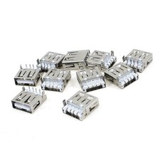 10 Pcs Single USB 2.0 Type A Right Angle 4-Pin DIP Female Jack Socket picture