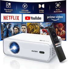 Aurzen Smart Projector, Native 1080P with 4K Support, Auto Focus, Keystone picture