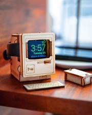 Retro Computer Apple Watch Charging stand. Vintage miniature model with Keyboard picture