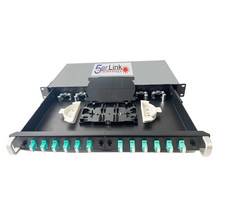 24 Strand 1U Fiber Optic Cable Rack Mount Enclosure with 12 LC Duplex Couplers f picture