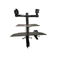 Ergotron 33-349-200 WorkFit-S, Dual Workstation with Worksurface Stand - Black picture