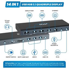 RVP+ RVP-6908X4 14-in-1 USB-C 3.1 Gen 1 Docking Station picture