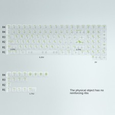 PC UV-print Jade Green/Agate Pink Transparent Keycaps Cherry Profile for MX picture