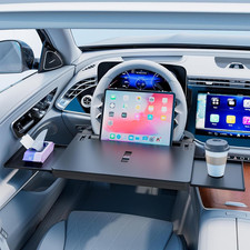 2-In-1 Extendable Steering Wheel Tray - Adjustable Car Desk for Laptop & Food Ea picture