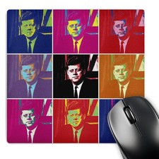 3dRose 8 x 8 x 0.25 Inches Mouse Pad, President John F. 8L x 8W inches, White  picture