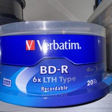 New Verbatim BD-R LTH Type Recordable 6x 20 pack Blu-ray Discs Sealed picture