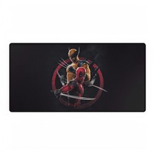 Deadpool And Wolverine Circular Emblem Battle Ready Mouse Pad Desk Mats Marvel picture