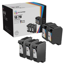 LD Replacement Replacements Fits for HP 15 & 78 Ink Cartridges (3 Black 2 Color) picture