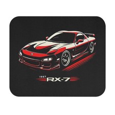 1997 Mazda RX-7 Mouse Pad – Red & White JDM Sports Car Illustration picture