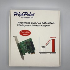 New HighPoint Rocket 620A (2 Channel) Dual Port SATA 6Gb/s PCI-E x1 Low Host picture