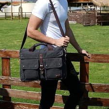 Boasha Stylish 17 inch Canvas Laptop Bag Messenger Bag picture
