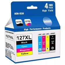 4PK T127 127XL Replacement Ink Cartridge for Epson 127 WF-3520 WF-3530 WF-3540 picture
