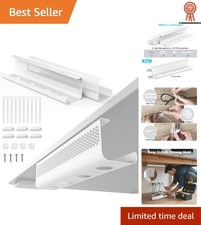 Durable Iron Cable Management Tray Set - 2 White Kits for Organized Workspaces picture