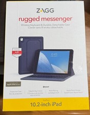 ZAGG - Rugged Messenger Keyboard Folio Case for Apple iPad 10.2