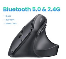 Bluetooth Ergonomic Mouse - Black-  2.4GHz wireless/ Bluetooth  picture