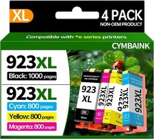 CYMBAINK 4Pack 923XL Ink Cartridge High Yield With Chip For OfficeJet 9110 9110b picture