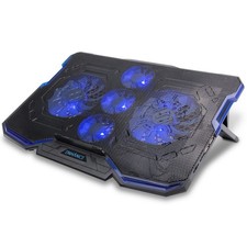 ENHANCE Cryogen Gaming Laptop Cooling Pad - 5 Quiet Cooler Fans and 2 USB Ports picture