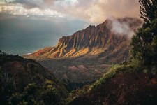 Landscape nature sea hills mountains valley Custom Gaming Mat Desk picture