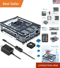 Case for Raspberry Pi 4 with Fan 5V 3A Power Supply 4 Pcs Heatsinks picture