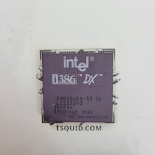 Intel CPU A80386DX-33 IV i386 DX 33MHz 132-Pin PGA Microprocessor SX544 Vintage picture