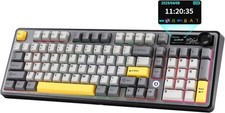 AJAZZ AK980 Wireless Keyboard with Smart Display & Murad Switch, Black  picture