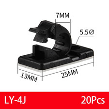 20PCS Self-Adhesive Cable Organizer Clips Management Wire Holder USB Winder Desk picture