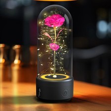 Creative 2 In 1 Rose Flowers LED Light And Bluetooth Compatible Speaker Valentin picture