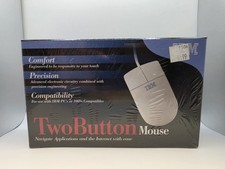 Vintage IBM Two Button Wired Computer Mouse White PS/2 Connector SEALED NOS picture