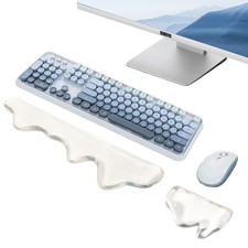 Gel Keyboard and Mouse Wrist Rest Set Abstract Clear 2PCS, Mountain White picture