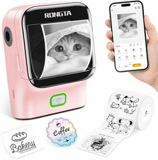 Mini Sticker Printer, Bluetooth Thermal Label Printer, Portable Inkless picture