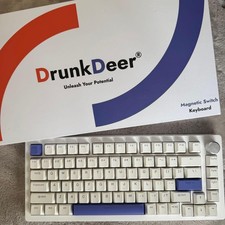 DrunkDeer A75 Magnetic Switch Gaming Keyboard White Purple US Volume Knob picture