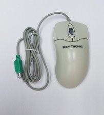 Vintage Key Tronic P801 PS2 3 Button Ball Mouse Scroll Wheel Beige picture