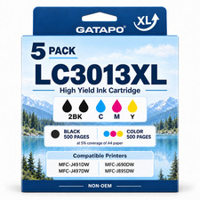 LC3013XL Ink Cartridges 4Pack High Yield Compatible For LC3013 MFC-J491DW J895DW picture