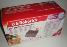 US ROBOTICS 5633A FAXMODEM MODEM USR265633A 56K V.90 & POWER SUPPLY / SOFTWARE picture