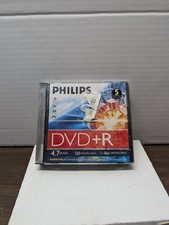 Philips 5 Pack DVD R 4.7 CD High Speed 1 8X 700MB 120 Minutes New w Jewel Cases picture
