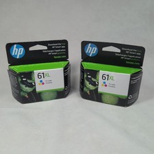 2 HP 61XL Tri-Color Ink Cartridge CH564WN Genuine New Sealed Exp 2024 High Yield picture