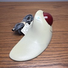 Logitech TrackMan Marble FX T-CJ12 Red Ball Trackball Mouse PS/2 Tested Working picture