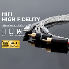 OCC Silver-Plated USB-C RCA Audio Cable, Compatible with Samsung iPhone LG Sony picture