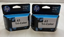 Lot Of 2 Genuine New HP 61 Tri-Color Ink Cartridge CH562WN Sealed EXP 2023 picture