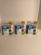 Lot Of 3 HP Ink Jet Ink Cartridge 99 Photo 97 Tri-Color 100 Gray NEW Exp 2007 picture