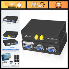 VGA Switch Box 2x1 Audio Video Splitter Dual Monitor Selector 1080P Adapter picture