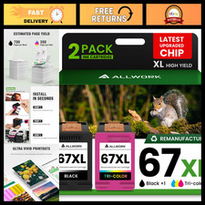 67XL Ink Cartridge Compatible for HP - Black & Color 2-Pack, High Yield, Quality picture