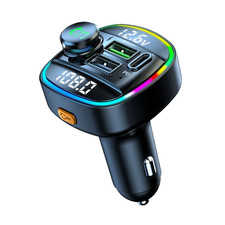 Bluetooth 5.0 Car Wireless FM Transmitter Adapter USB PD Charger AUX Hands LOT picture