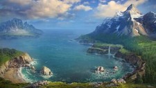 Landscape  art bay mountains sea Custom Gaming Mat Desk picture