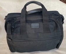TUMI USA  ALPHA BLACK BALLISTIC NYLON VINTAGE MESSENGER BRIEFCASE BAG NO STRAP picture
